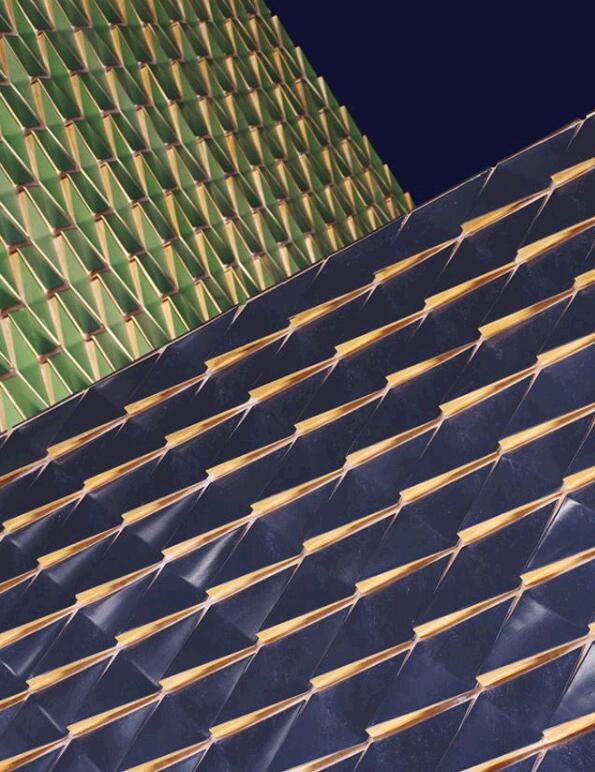 Diamantformad Terracotta Rainscreen Panel gardinvägg skapar konstiga visuella effekter