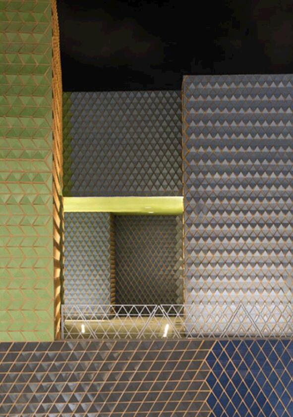 De ruitvormige gordijngevel van Terracotta Rainscreen Panel zorgt voor vreemde visuele effecten