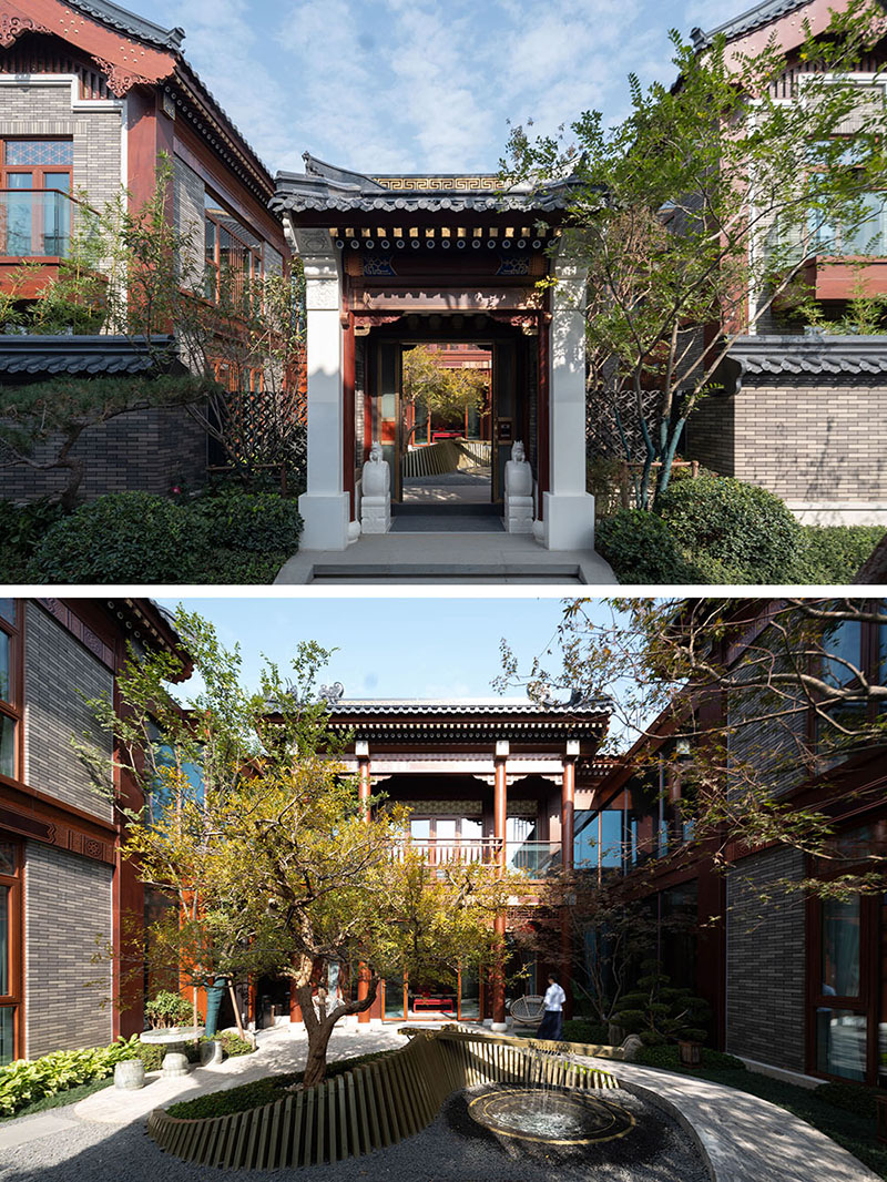 Kinesisk arkitektur presenterar ett nytt utseende med moderna terrakotta tegelstenar